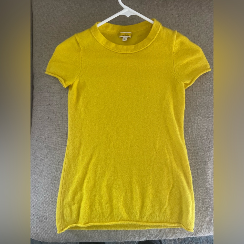 J Crew Yellow 100% Cashmere Shirt XS